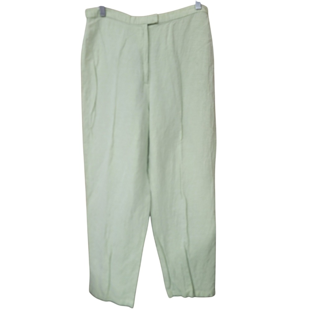 Eileen Fisher Lime‎ Green Linen Pants Lagenlook Coastal Grandmother Sz m